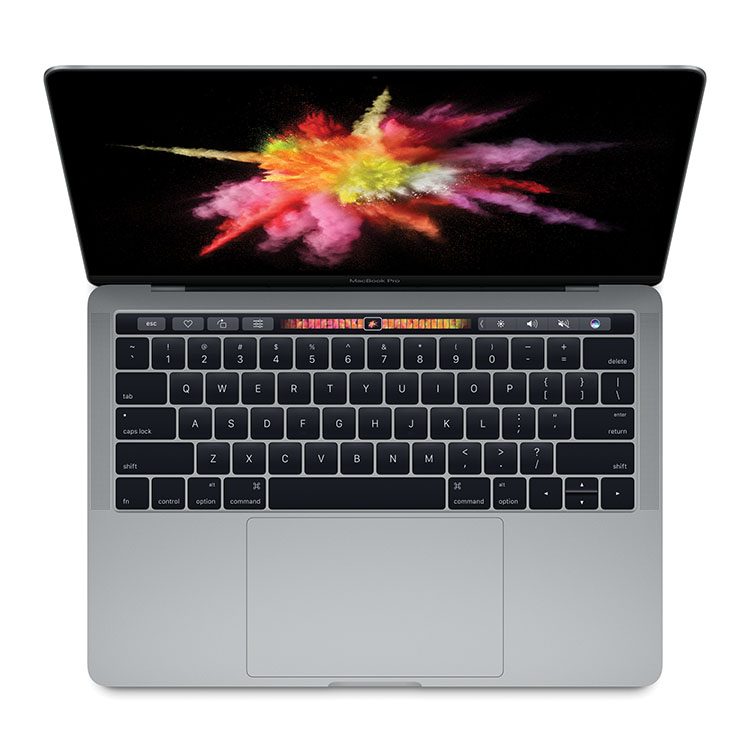 המקבוק החדש עם פס השליטה במבט על. Copyright © 2016-Apple-Inc.All rights reserved.