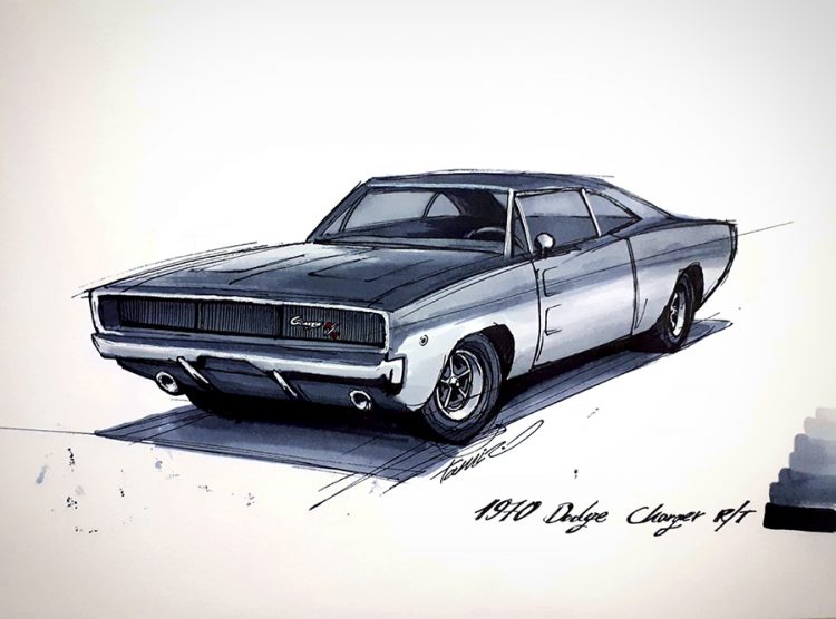 תמיר מזרחי סקיצה לרכב 1970